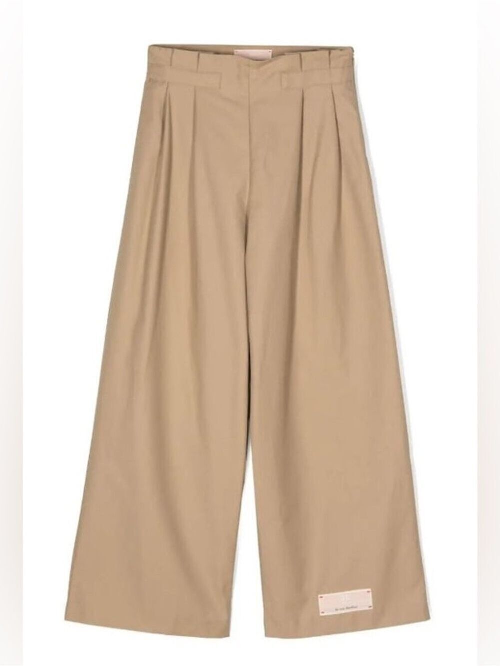 Elisabetta Franchi Trouser Pants With Logo Size 8A Tan